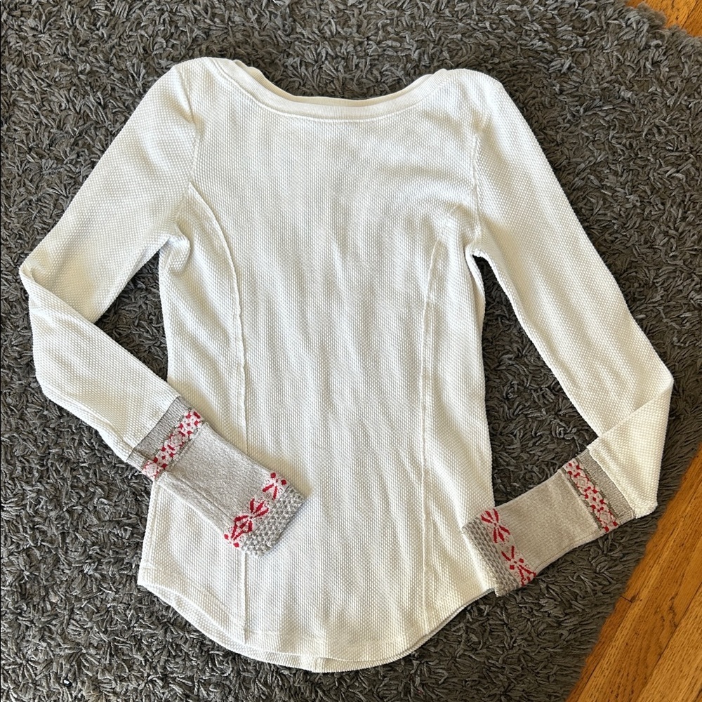 Free People Newbie Rosy Cuff Thermal Top Size Small